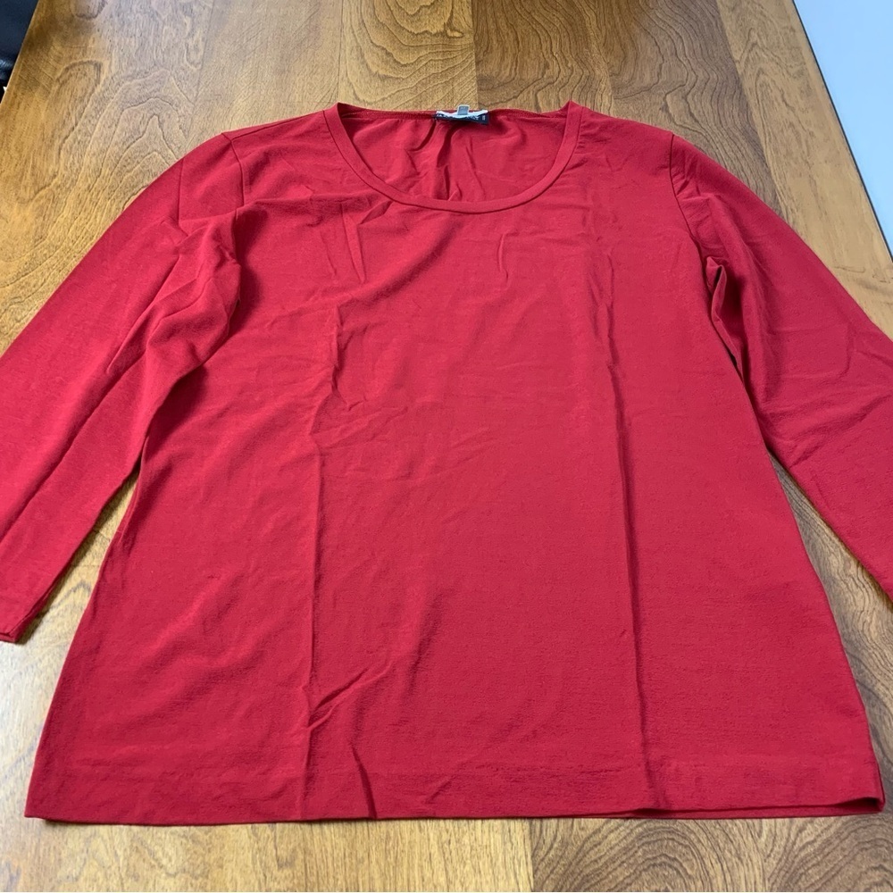 Max Mara Long Sleeves Top T Shirt Red Size XL Made Italy Crewneck Capsule - Picture 3 of 12